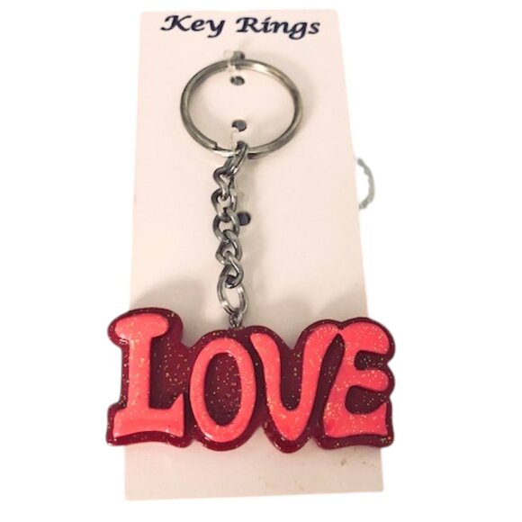 “LOVE” Resin Key Ring - Picture 4 of 4
